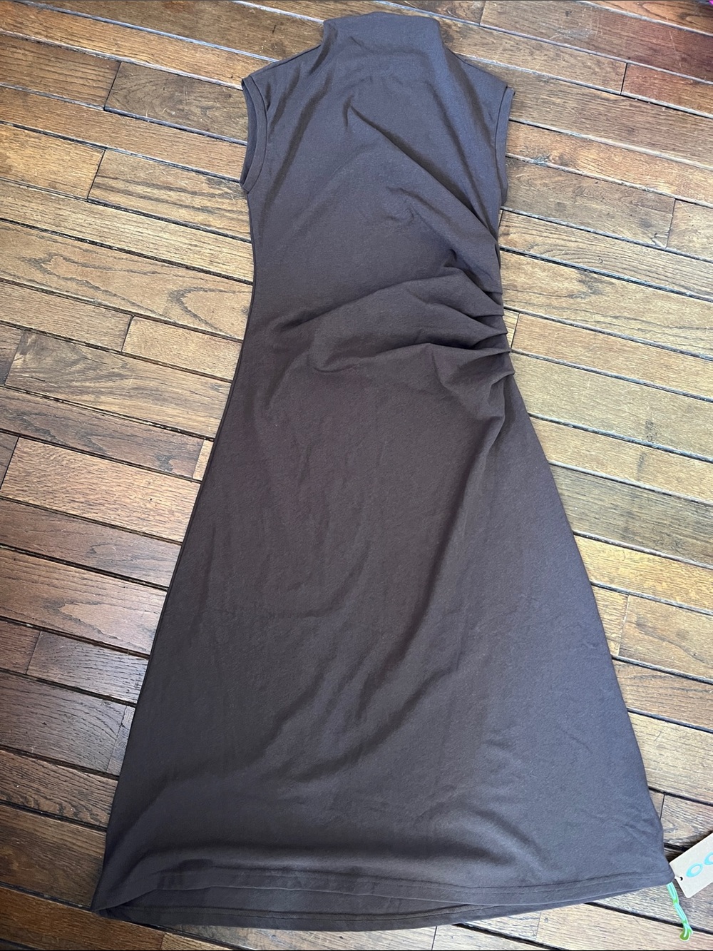 OGL Cocoa Brown Mockneck Drapey Midi Dress Medium NWT - Picture 10 of 12